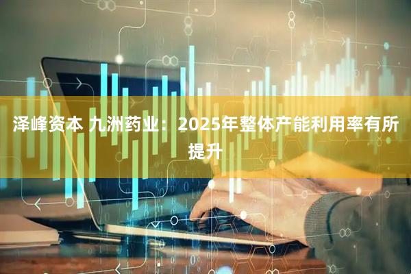 泽峰资本 九洲药业：2025年整体产能利用率有所提升
